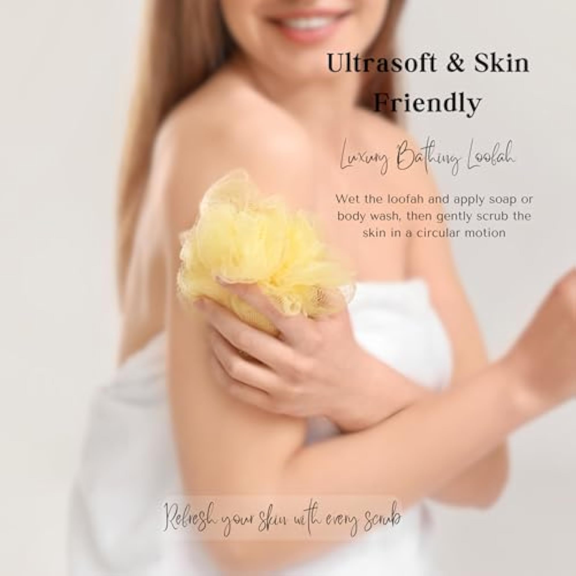 Luxury Bathing Loofah Sponge Exfoliator, Round Sponge